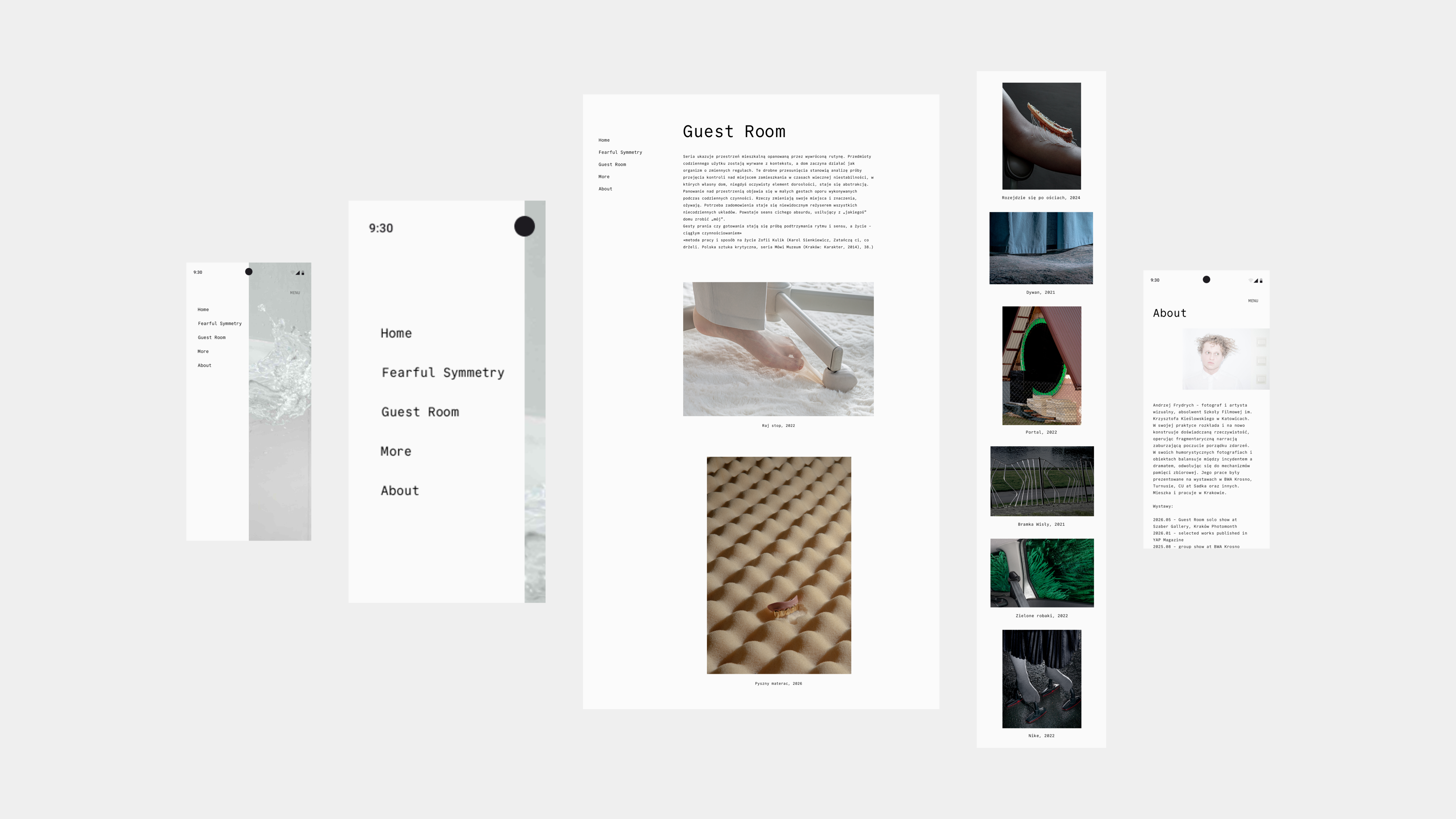 Navigation and menu — minimal editorial design